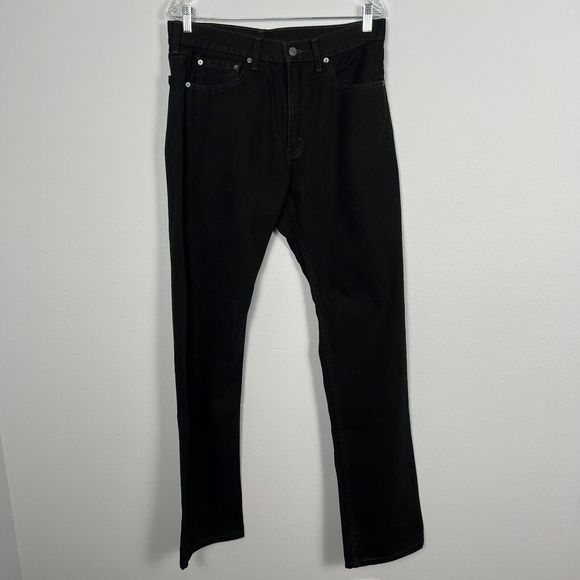 Levi's 505 Men's Jeans Size 33 Regular Fit Straight Leg Denim Casual Black - Picture 2 of 8